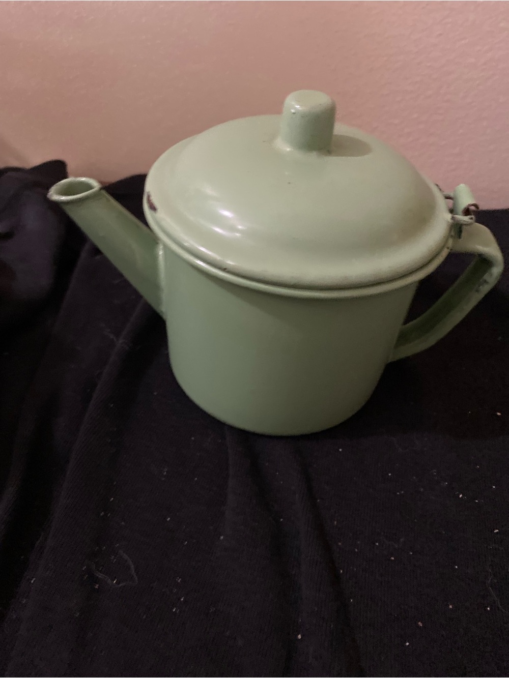 Source Unknown Pale Green Enamel Teapot